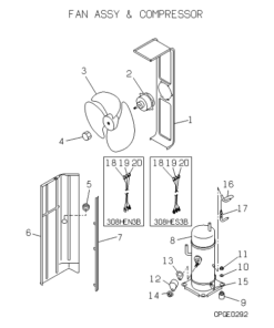 FDC308HES3B FAN ASSY AND COMPRESSOR