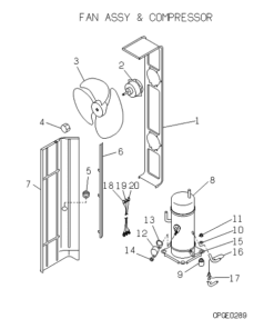 FDC408HES3B FAN ASSY AND COMPRESSOR