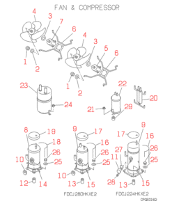 FDCJ224HKXE2 FAN AND COMPRESSOR