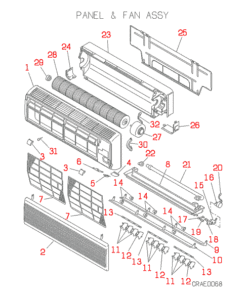 SRK408HENF-L3 PANEL AND FAN ASSY