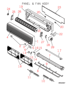 SRK458HENF-A PANEL AND FAN ASSY