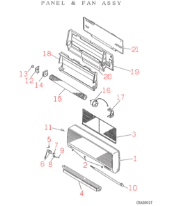 SRK503HENF-W PANEL AND FAN ASSY