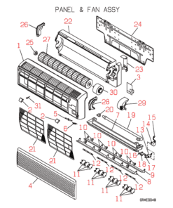 SRK508HENF-A PANEL AND FAN ASSY