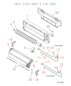 FDKN258H HEAT EXCH. AND FAN