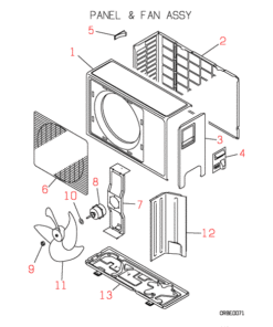 SRC208HENF-A PANEL AND FAN ASSY