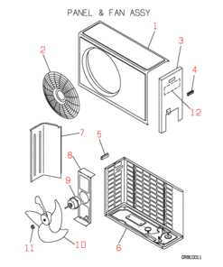 SRC458HENF-A PANEL AND FAN ASSY